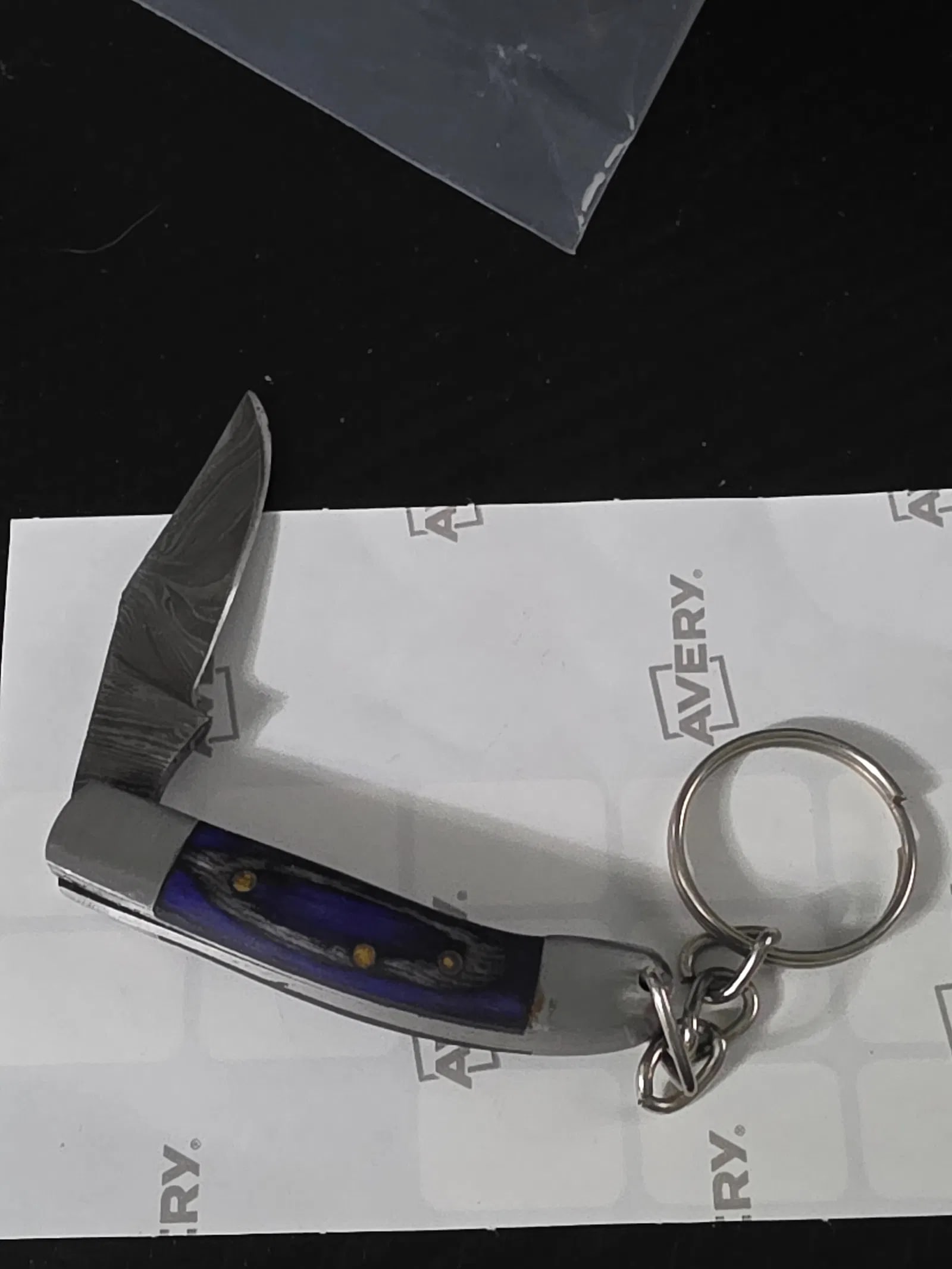 Custom Damascus folding Key Chain Pocket Knife - 2