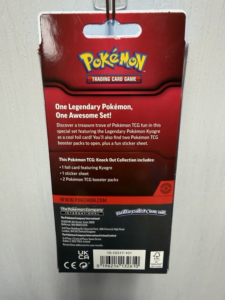Kyogre Knock Out Collection, Sealed Pokemon TCG, 2 Packs, Promo Card, Sticker - 2