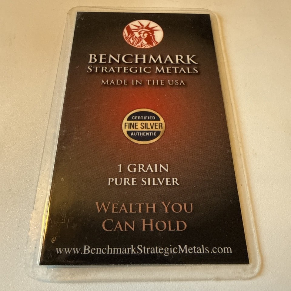 1 Grain .999 Fine Silver Bullion Bar - Benchmark Strategic Metals. JVC - 2
