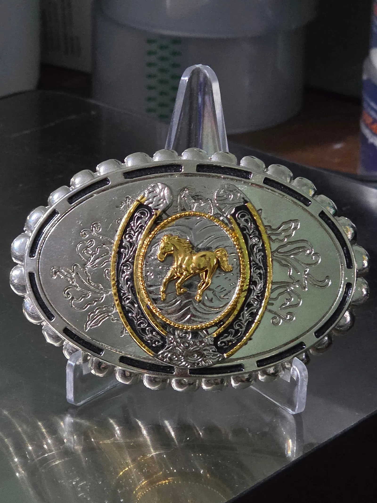 Western Womens silver belt buckle (1 of 1)