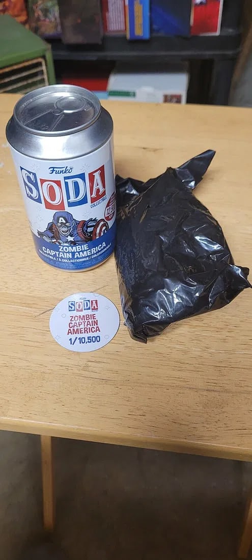 Funko Vinyl SODA: Marvel - Zombie Captain America- Chance At Chase!: This Funko Vinyl Soda figure features the iconic Marvel character, Zombie Captain America, from the popular TV/Streaming Show "What If...?". Made of high-quality vinyl material, this collectible