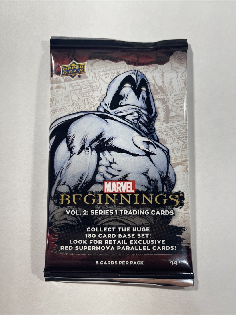 (2) Upper Deck Marvel Beginnings Vol 2 : Series 1 Booster Packs Lot: This set of (2) Upper Deck Marvel Beginnings Vol 2 booster packs is a must-have for any Marvel (MCU) fan. The packs feature characters from the series and are perfect for collectors and enthusiasts