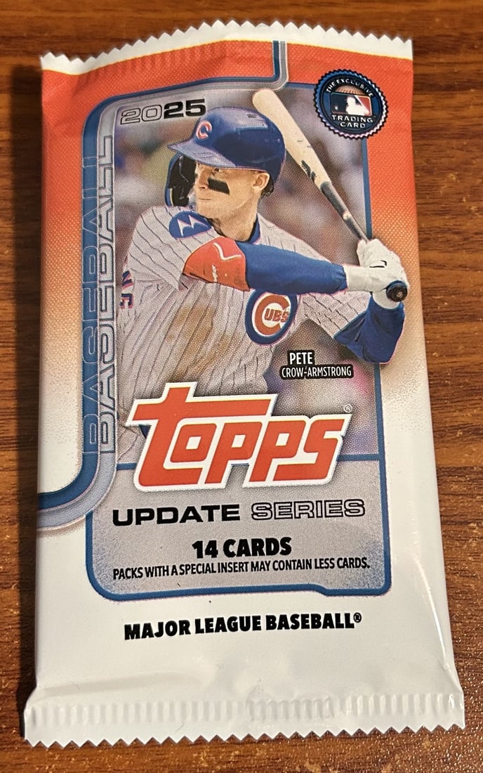 MLB Topps 2025 Update Series Baseball Trading Card RETAIL Pack [14 Cards]: The 2025 Topps Update Series Baseball Factory Sealed Retail Pack contains 14 standard-sized trading cards featuring players from Major League Baseball, such as Juan Soto, Pete Crow-Armstrong, and Aaro