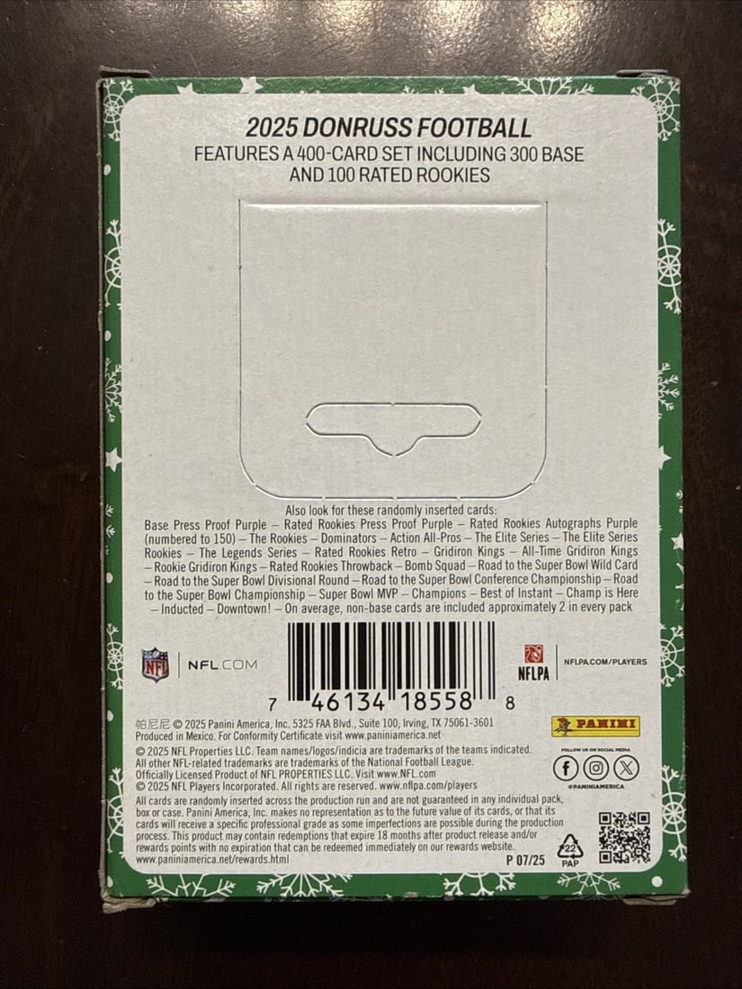 2025 Panini Donruss Football NFL Trading Cards HOLIDAY TIN - 2