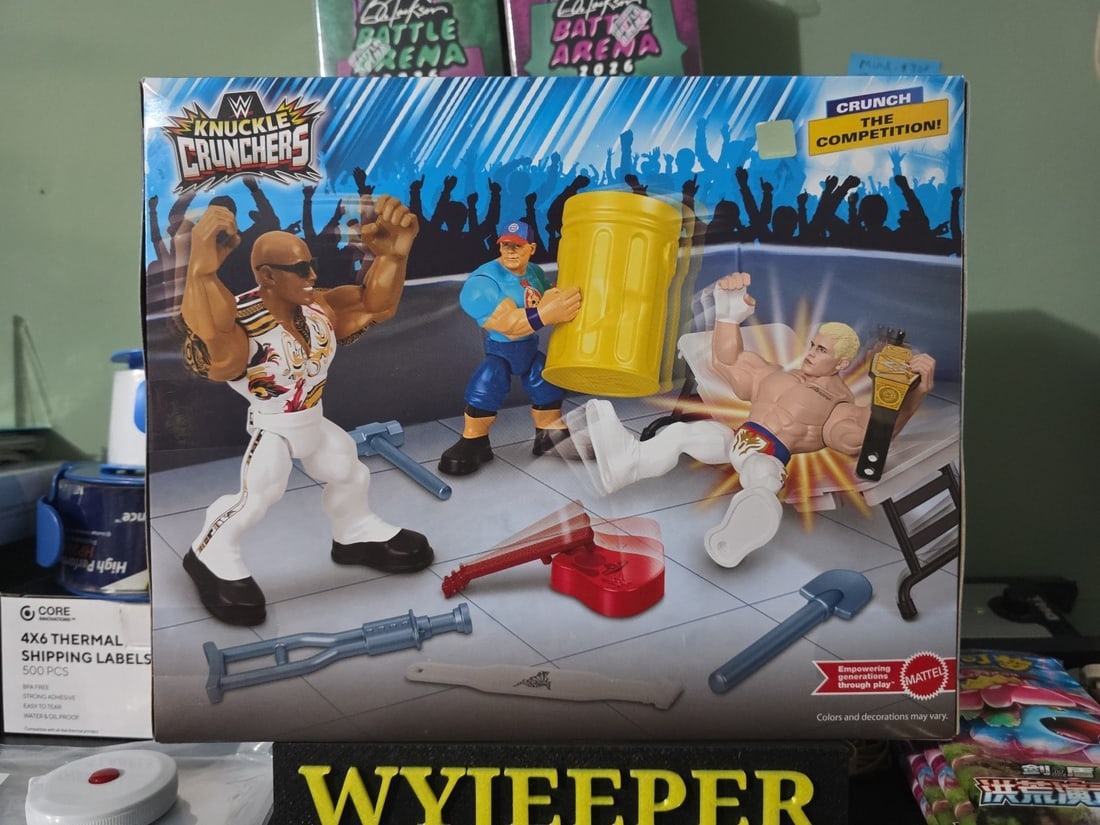 WWE Knuckle Crunchers John Cena, The Rock & Cody Rhodes Action Figure Set - 2