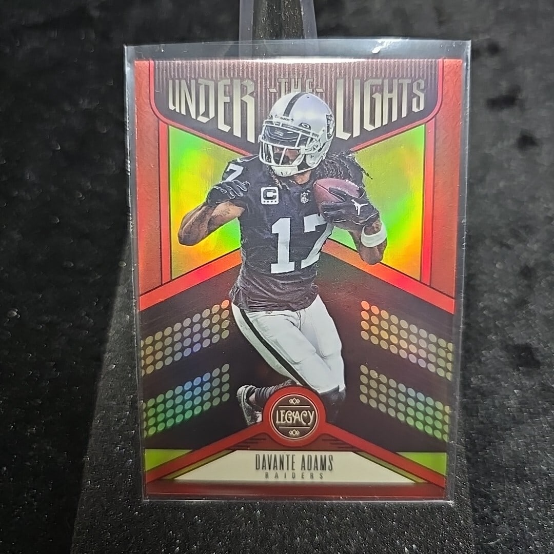 DAVANTE ADAMS - 2023 PANINI LEGACY - UNDER THE LIGHTS RUBY RED - /50: DAVANTE ADAMS - 2023 PANINI LEGACY - UNDER THE LIGHTS RUBY RED -32 /50 . Condition is Ungraded.