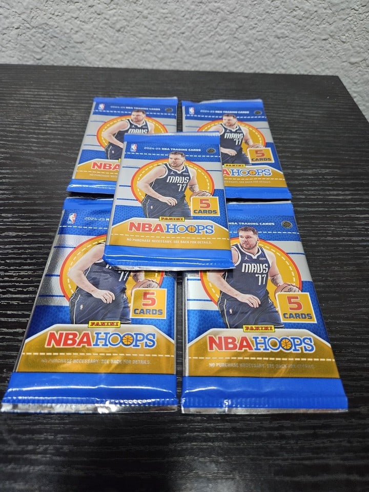 2024-25 Panini NBA Hoops Basketball 5 packs: Elevate your basketball card collection with the 2024-25 Panini NBA Hoops Basketball Gravity Feed pack. Each pack contains 5 cards, offering fans a chance to pull exclusive inserts, base sets, rookies