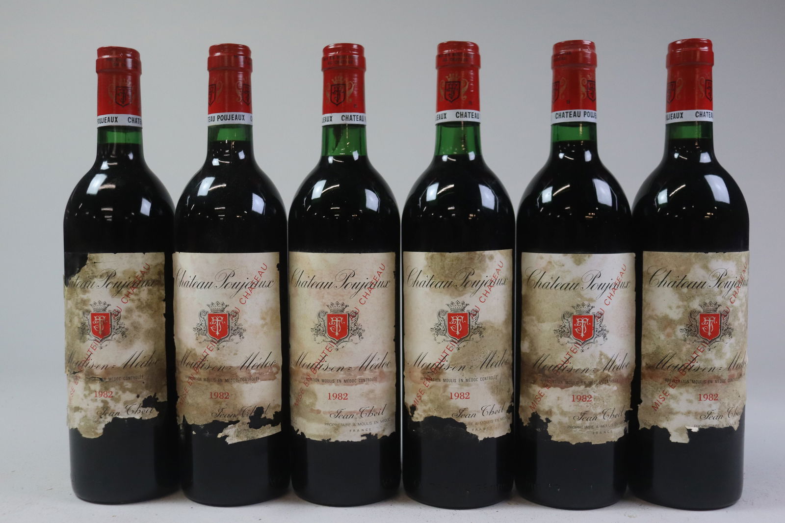 Mixed Lot Château Poujeaux 1982/1988: Château Poujeaux 1982 Moulis-en-Médoc, Cru Bourgeois U. BN or better, STL, SCL R 6 bottles Château Poujeaux 1988 Moulis-en-Médoc, Cru Bourgeois U. IN, STL, SCL R 3