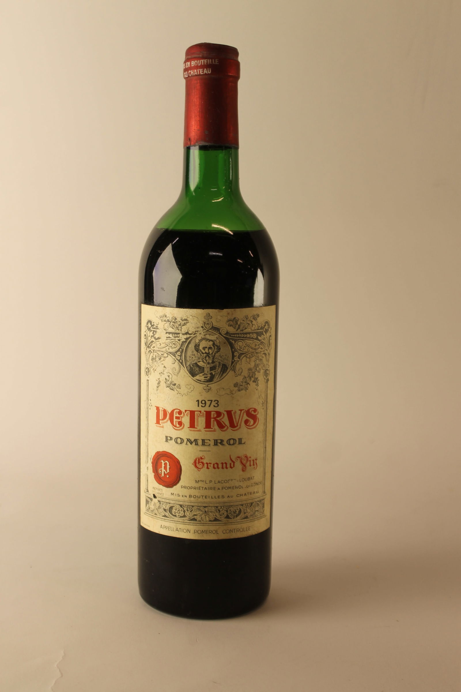 Petrus 1973: Petrus 1973 Pomerol U. HTMS, LSTL, LSCL R 1 bottle Per lot €700 - 900SizebottleConditionU. HTMS, LSTL, LSCL