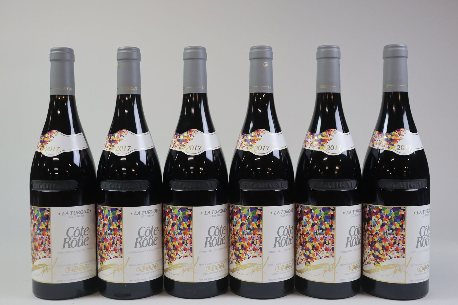 Côte-Rôtie 'La Turque' 2017: Côte-Rôtie 'La Turque' 2017 E. Guigal, Ampuis Excellent level and appearance R 6 bottles Per lot €1200 - 1600 Size bottles Condition Excellent level and appe