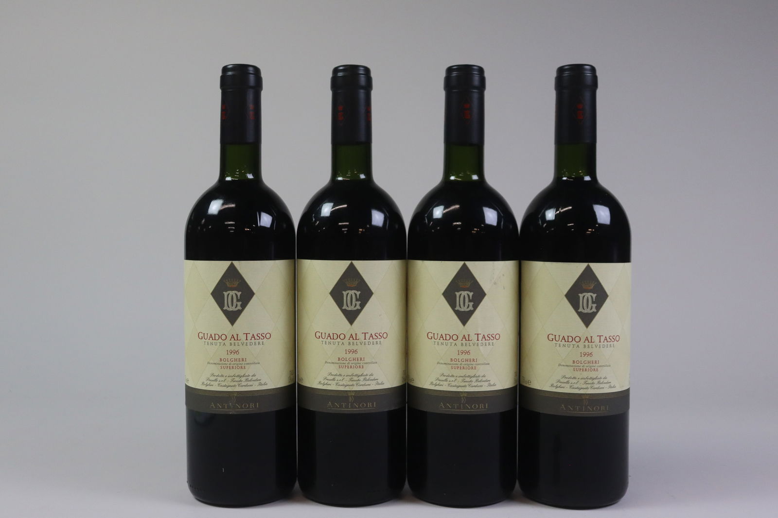 Bolgheri 'Guado al Tasso' 1996: Bolgheri 'Guado al Tasso' 1996 Marchesi Antinori, Firenze U. BN, 1LSTL R 4 bottles Per lot €340 - 440SizebottlesConditionU. BN, 1LSTL