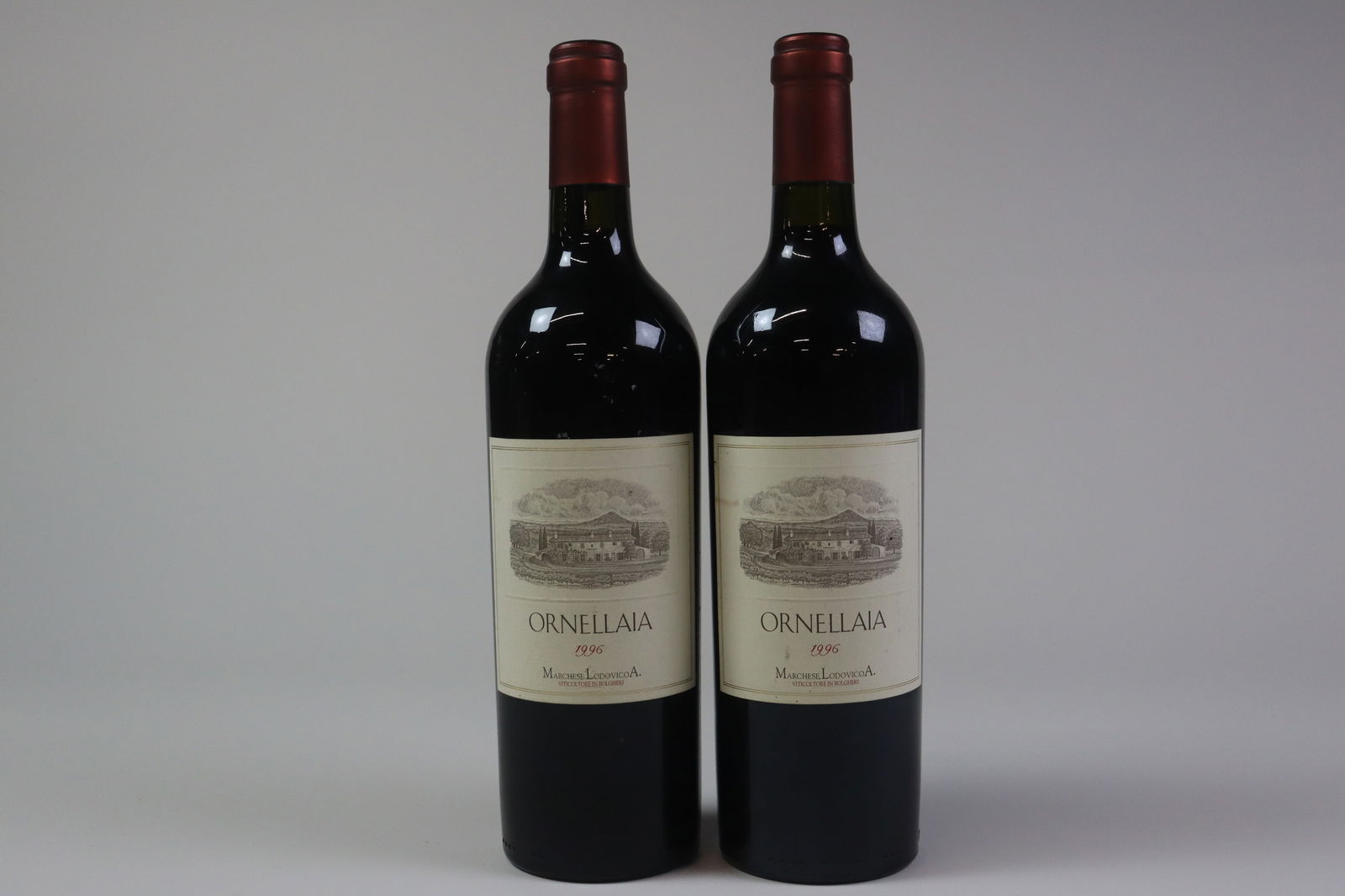Ornellaia 1996: Ornellaia 1996 Tenuta dell' Ornellaia, Bolgheri U. IN, LSTL, LSTLB R 2 bottles Per lot €300 - 400SizebottlesConditionU. IN, LSTL, LSTLB