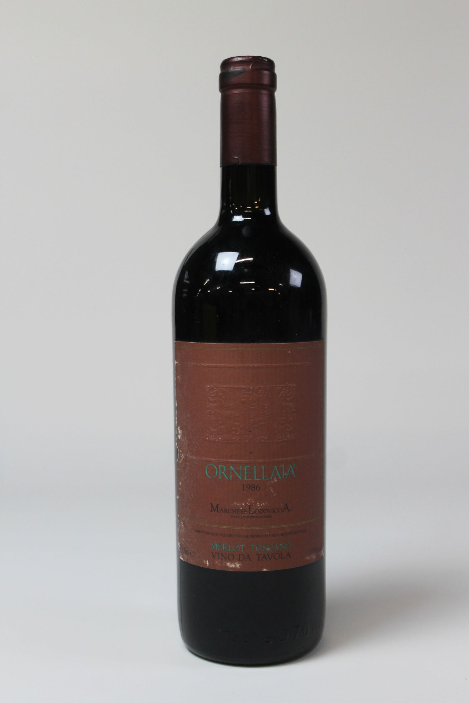 Masseto 'Ornellaia Merlot Toscana Vino da Tavola' 1986: Masseto 'Ornellaia Merlot Toscana Vino da Tavola' 1986 Tenuta dell' Ornellaia, Bolgheri U. BN, LSTL, NL 0 1 bottle Per lot €4000 - 4600 Size bottle Condition U. BN, LS