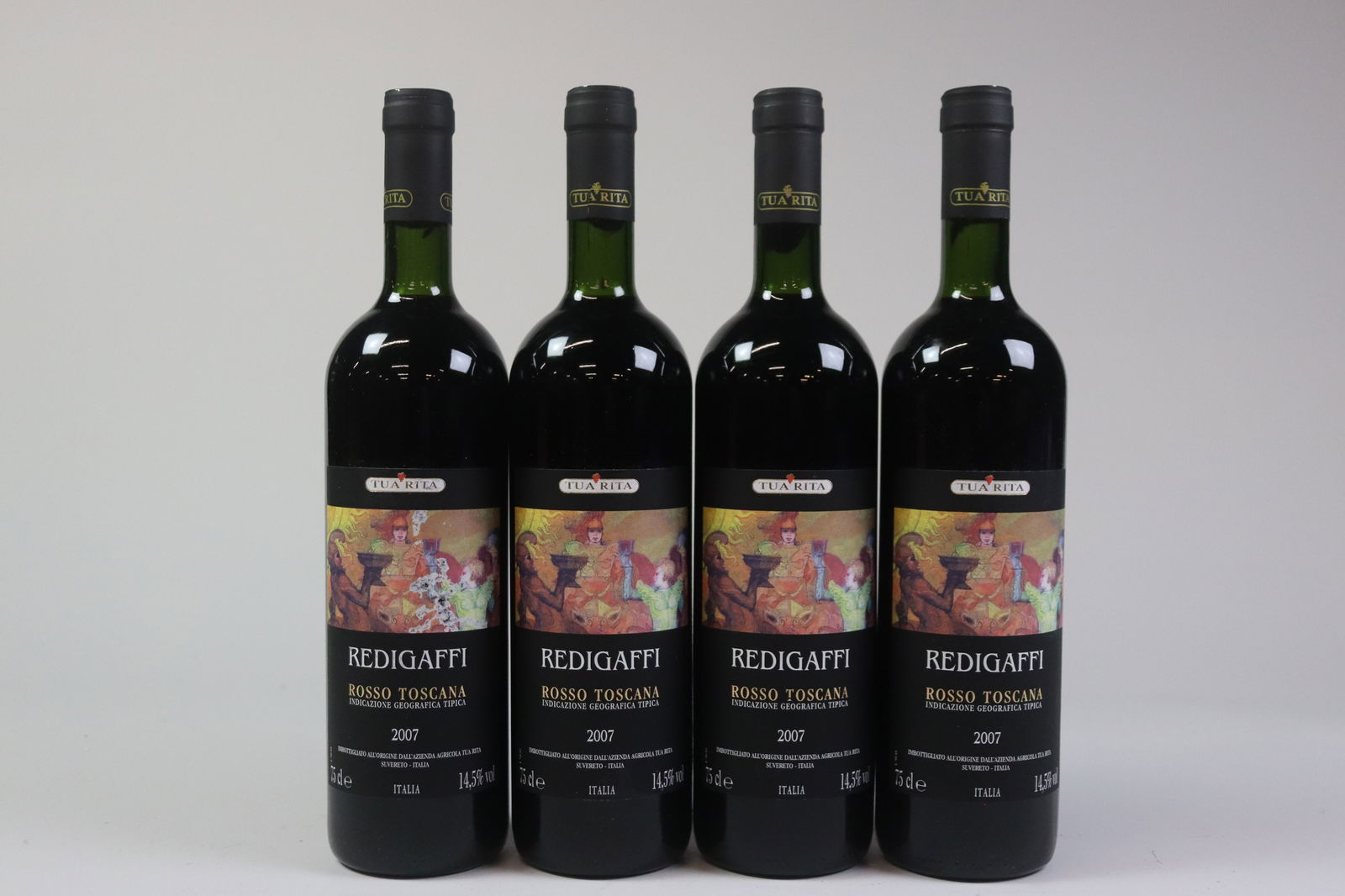 Toscana IGT 'Redigaffi' 2007: Toscana IGT 'Redigaffi' 2007 Tua Rita, Suvereto U. BN, excellent appearance R 4 bottles Per lot €500 - 700SizebottlesConditionU. BN, excellent appearanceExhibited(OCB)