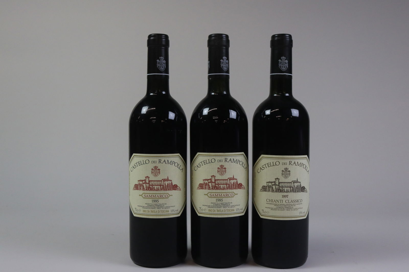 Mixed Lot Castello dei Rampola 1995/1997: Toscana IGT 'Sammarco' 1995 Castello dei Rampola, Greve U. BN, excellent appearance R 2 bottles Chianti Classico 1997 Castello dei Rampola, Greve U. BN, excellent appearance R 1 bottle