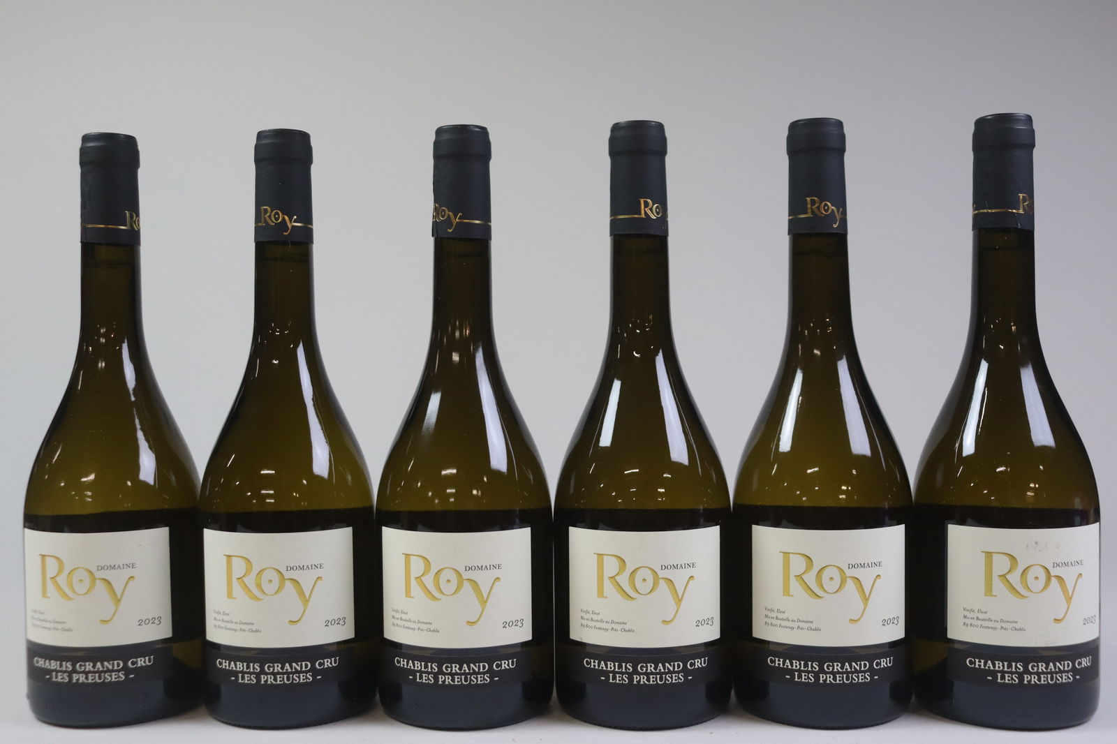 Chablis 'Les Preuses' Grand Cru 2023: Chablis 'Les Preuses' Grand Cru 2023 Domaine Roy, Fontenay-près-Chablis Excellent level and appearance W 6 bottles Per lot €240 - 340SizebottlesConditionExcellent level and