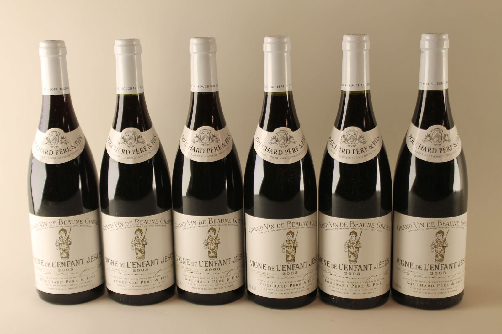 Beaune 'Vignes de L'Enfant Jésus' 1er Cru 2003: Beaune 'Vignes de L'Enfant Jésus' 1er Cru 2003 Bouchard Père & Fils, Château de Beaune Excellent level and appearance R 6 bottles Per lot €440 - 600 Size bottles <