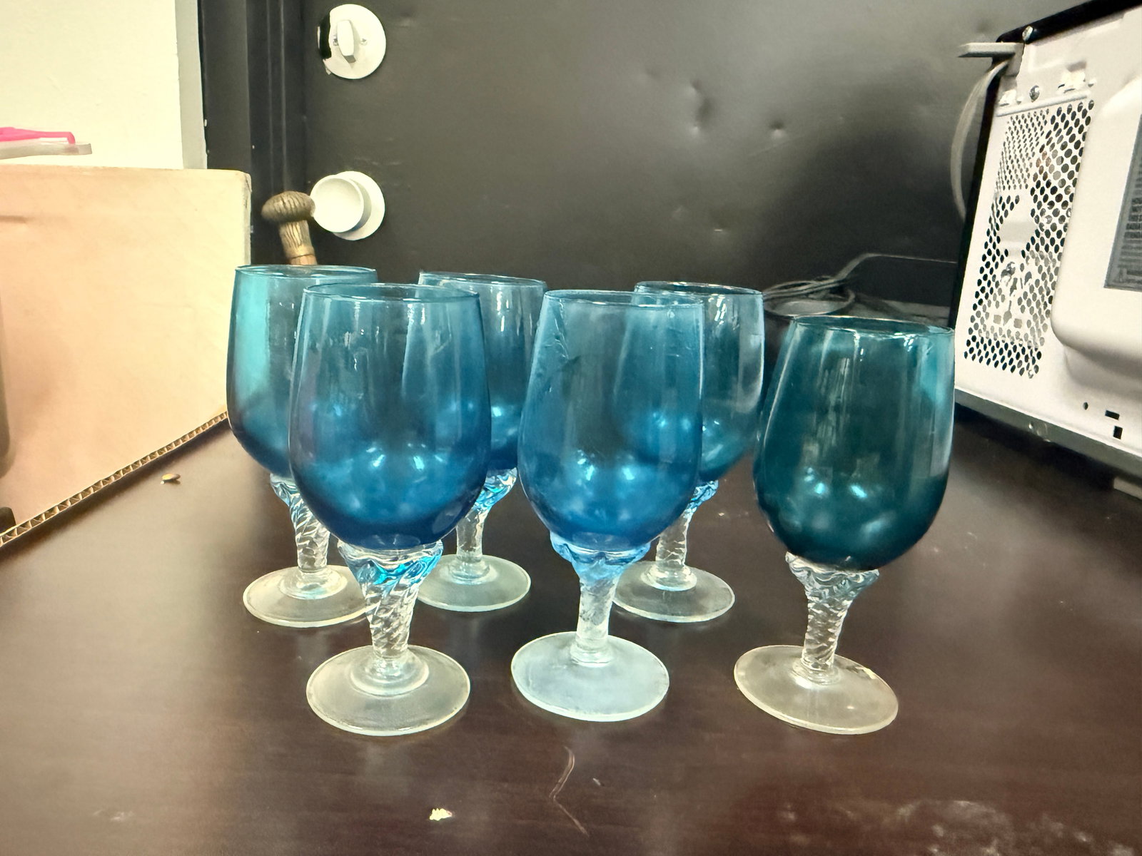 Set of 6 Vintage Blue Glasses - Complete Cobalt Barware (1 of 4)
