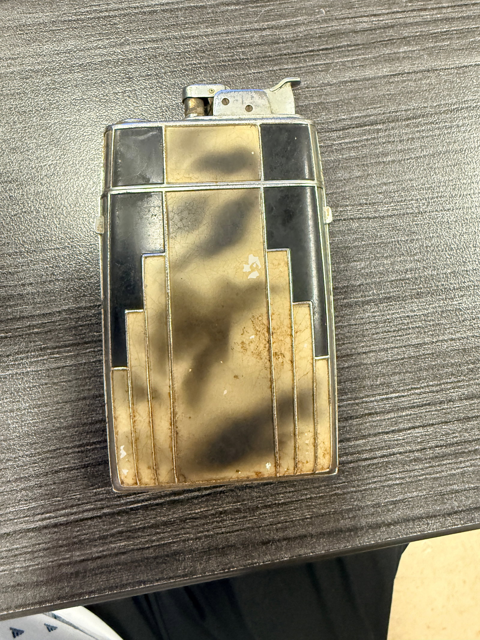 Art Deco Cigarette Case - 1930s-1940s Vintage Glamour: This elegant Art Deco cigarette case from the 1930s or 1940s is a glamorous artifact of the golden age when personal accessories were miniature works of art - the geometric design, quality metalwork, 