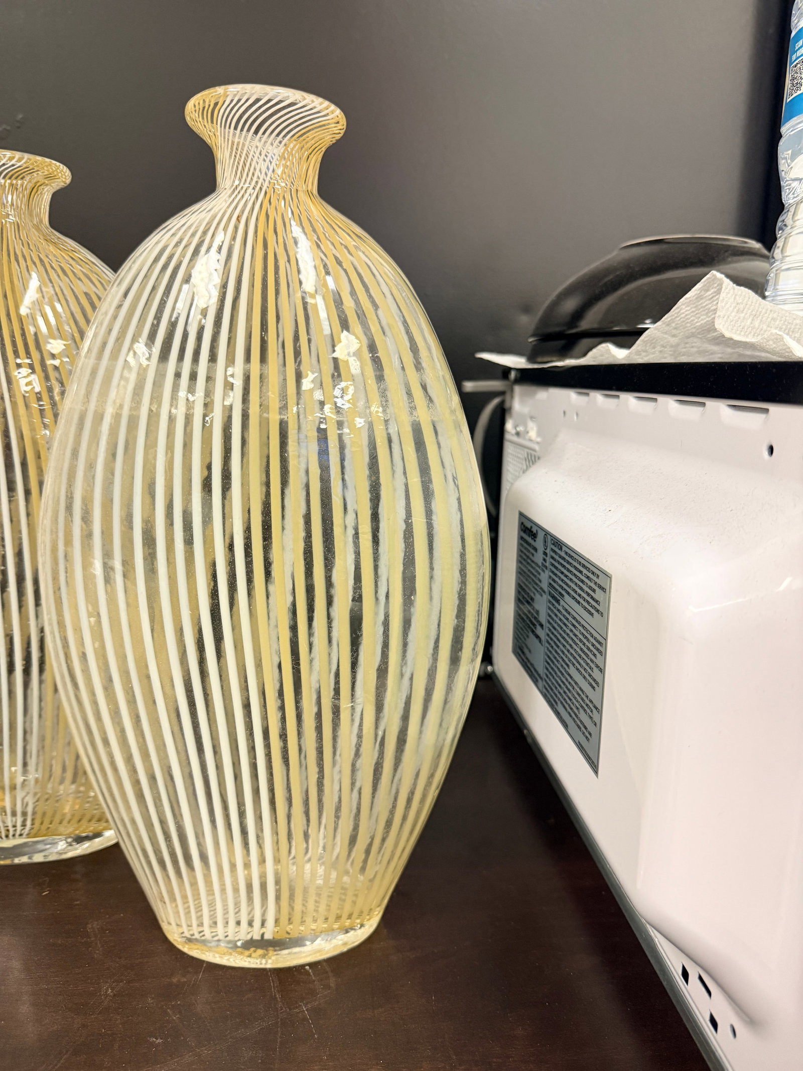 3 Vintage Murano Glass Vases - 2 at 13" 1 at 8" Exceptional Set (1 of 3)