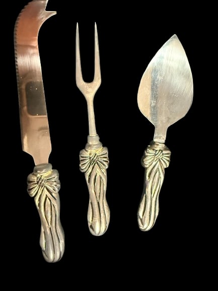 Godinger Silver-Plated Cheesers Set Never Used 3 Piece: A Godinger silver-plated three-piece cheese serving set described as never used and in original condition. Godinger is a well-established brand in silver-plated entertaining pieces, and unused sets
