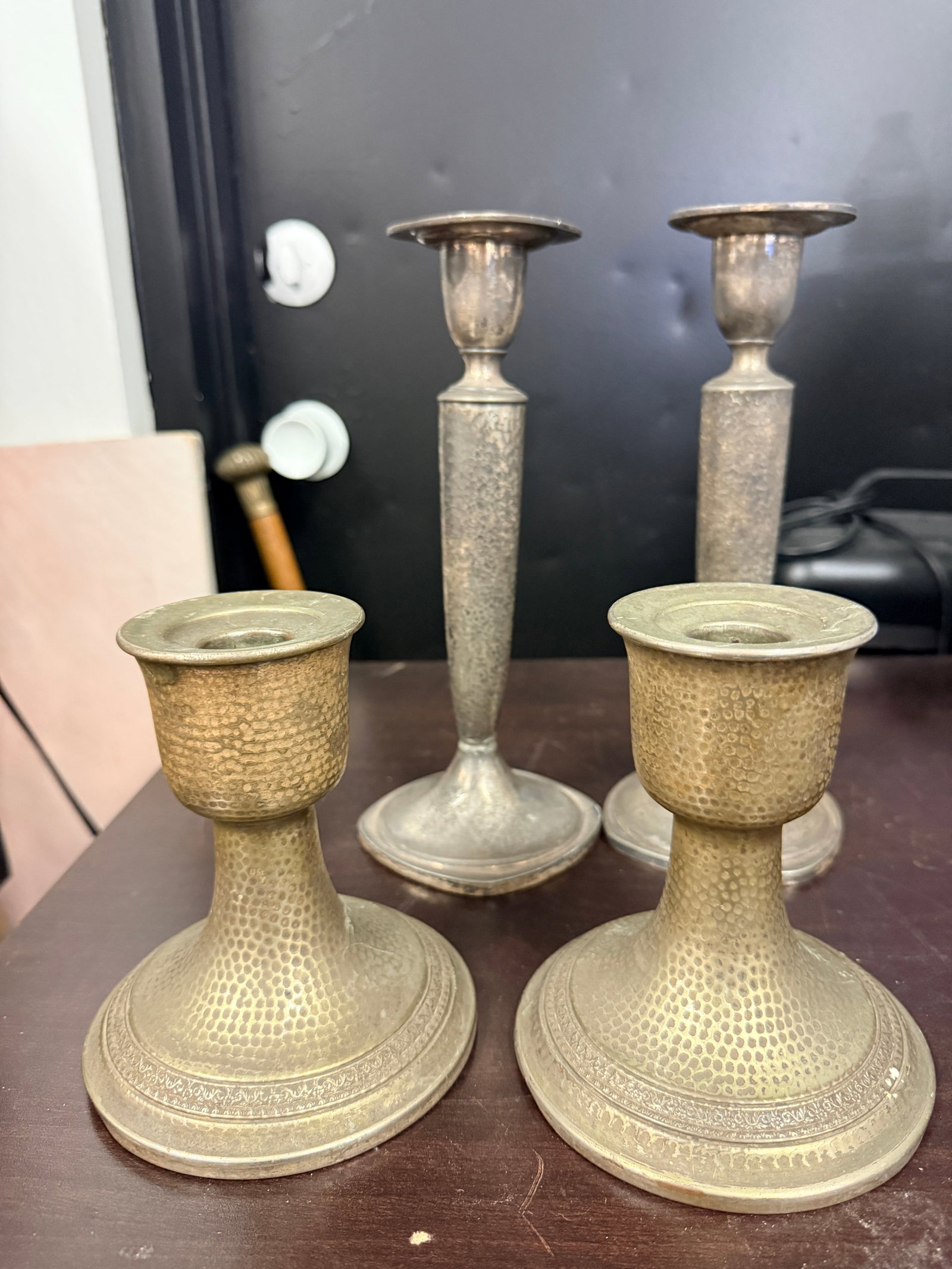 Metal Candlesticks Set of 4 Two at 10-Inch and Two at 6-Inch (1 of 3)