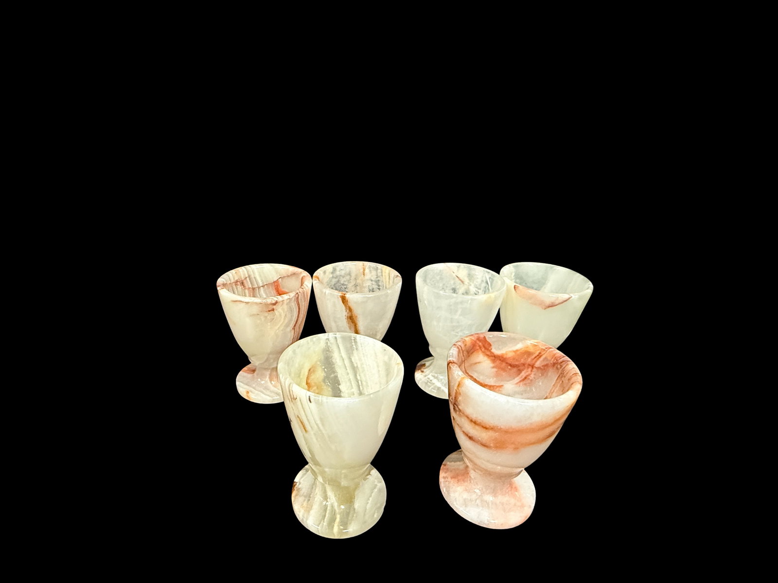 Set of 6 Vintage Marble Egg Cups 1.5-Inch Tall (1 of 3)
