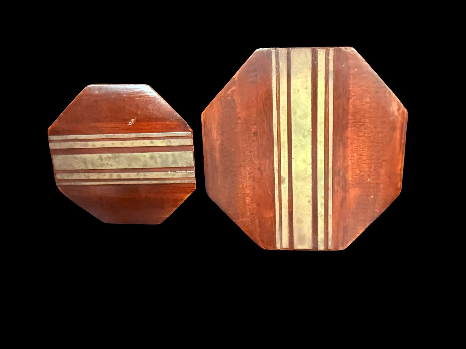 Octagonal Wooden Decorative Box or Tray (1 of 2)