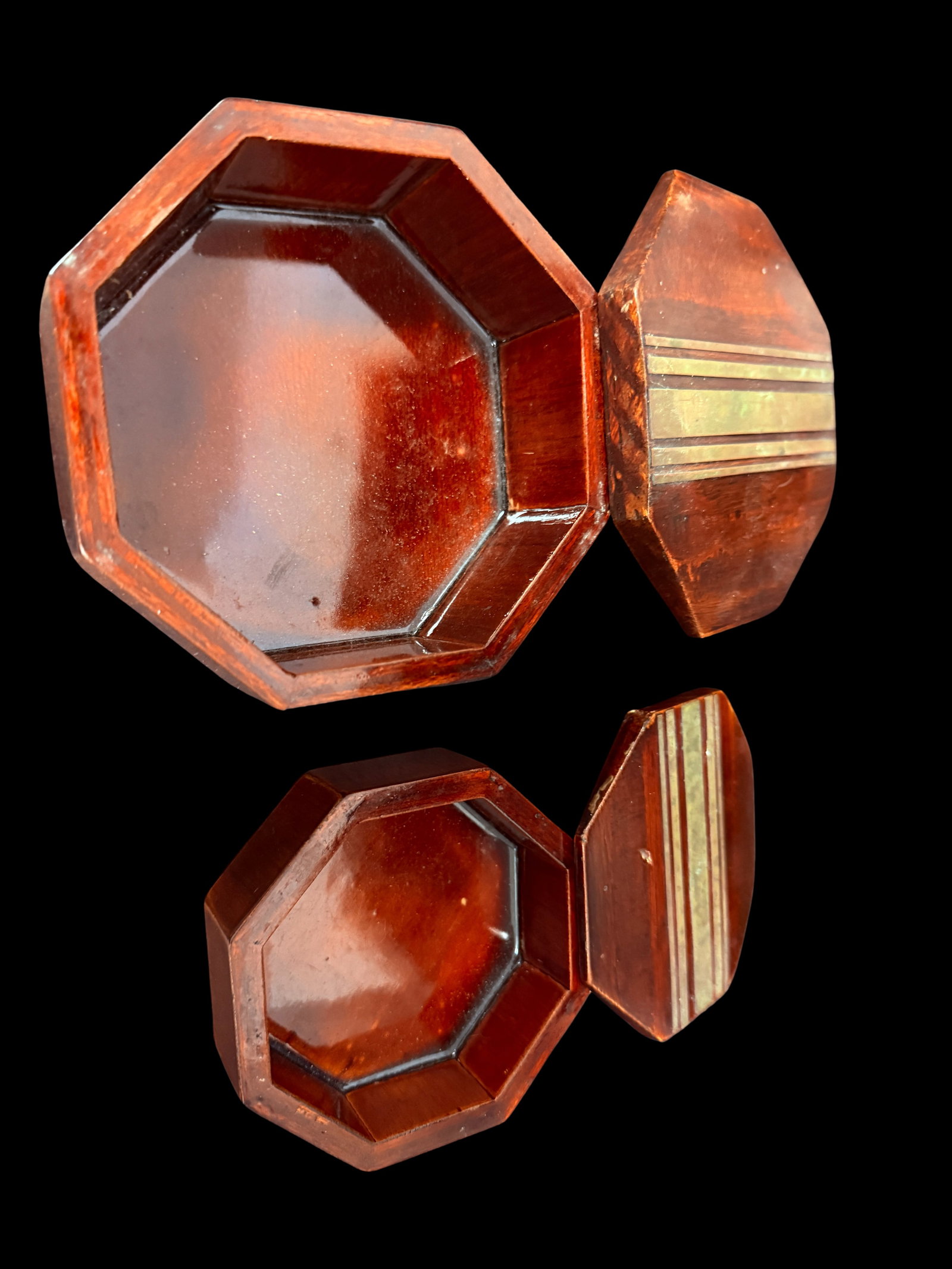 Vintage Red Lacquer Octagonal Box (1 of 1)