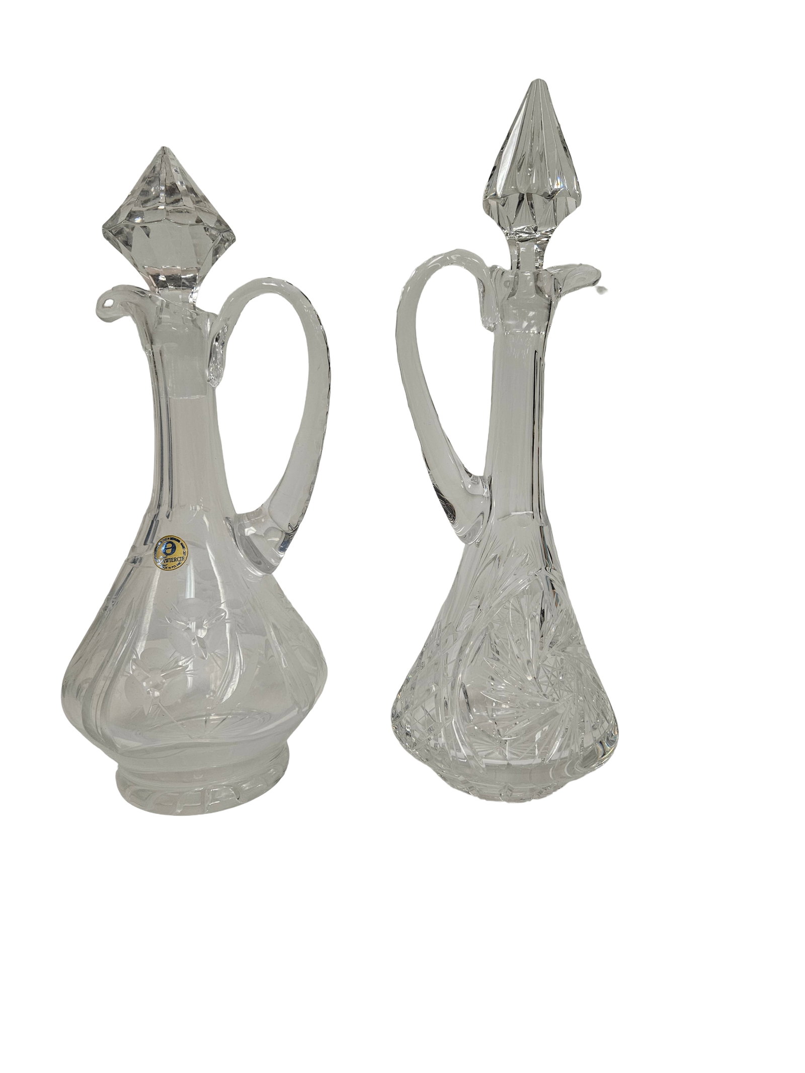 Pair of Hand-Cut Crystal Claret Jugs (1 of 4)