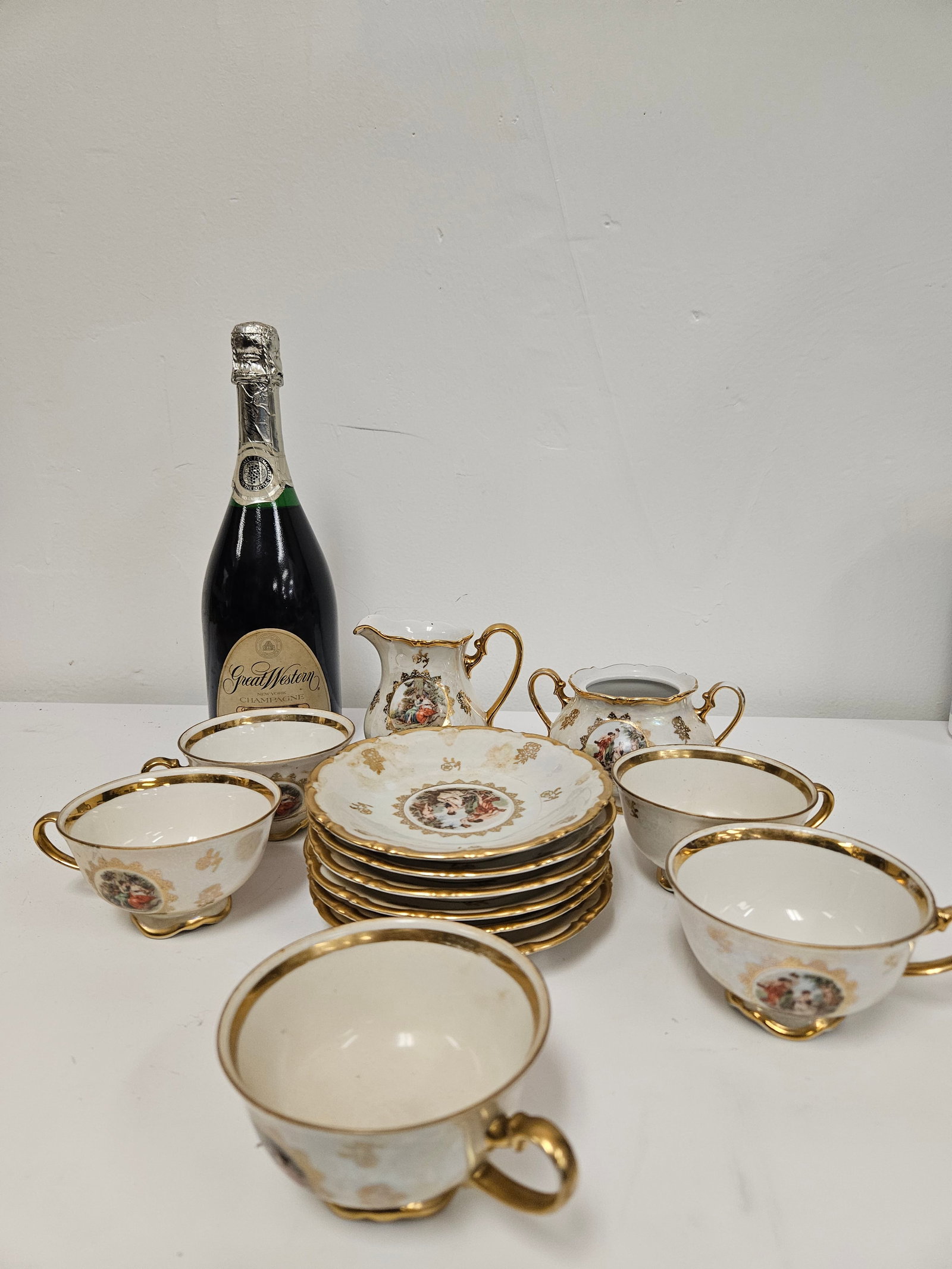 GDR Halle Porcelain Tea Set of 14 (1 of 12)