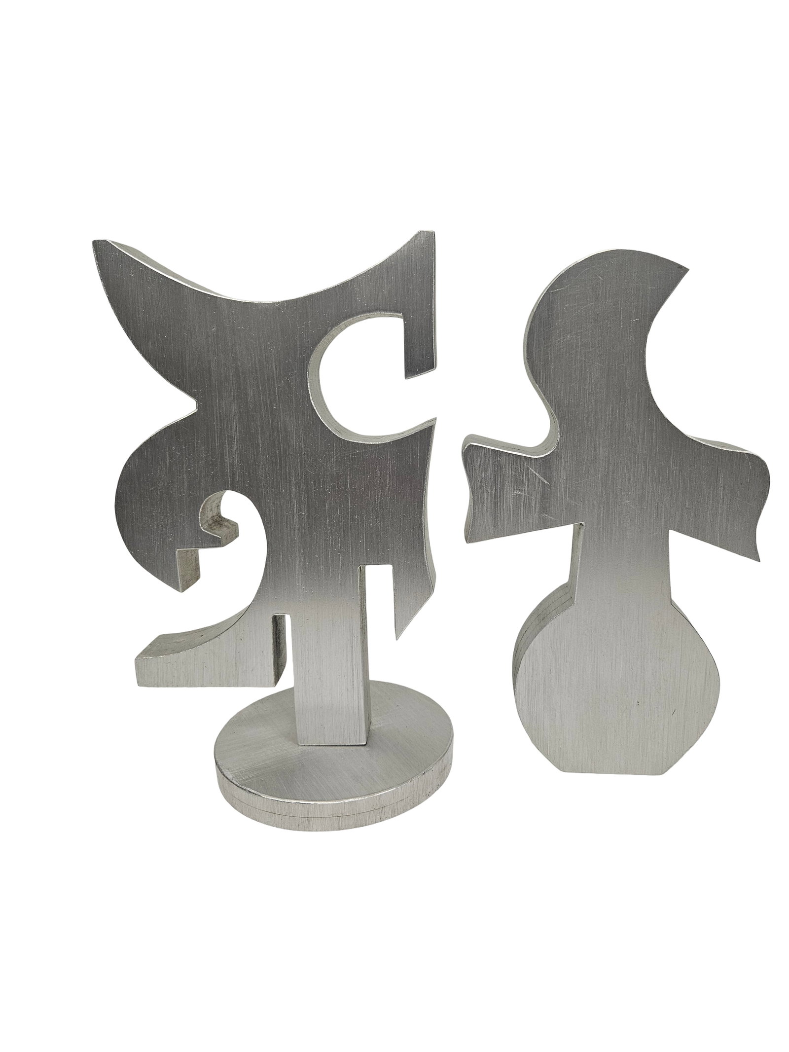 Modernist Brushed Aluminum Wall Art Pair (1 of 5)