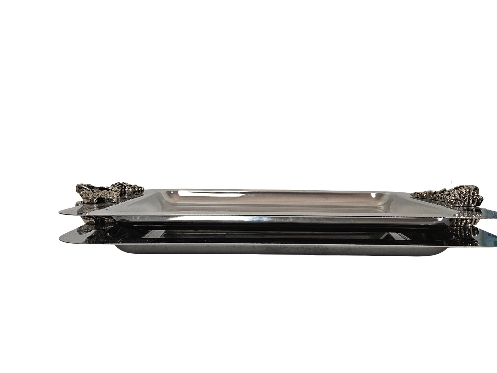 Pair of Metal Silver Serving Platters (1 of 7)
