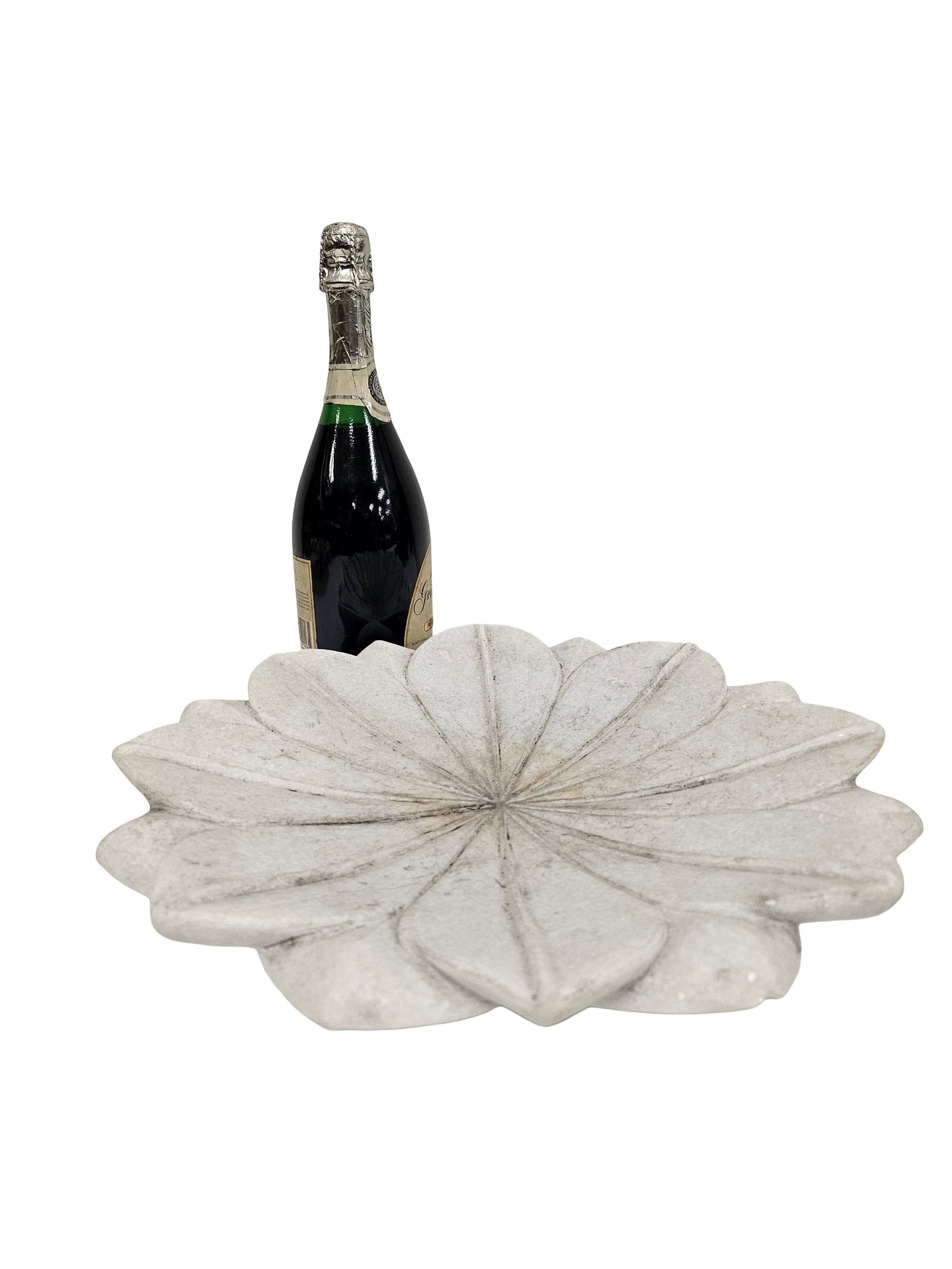 Hand-Carved Marble Lotus Flower Bowl (1 of 4)