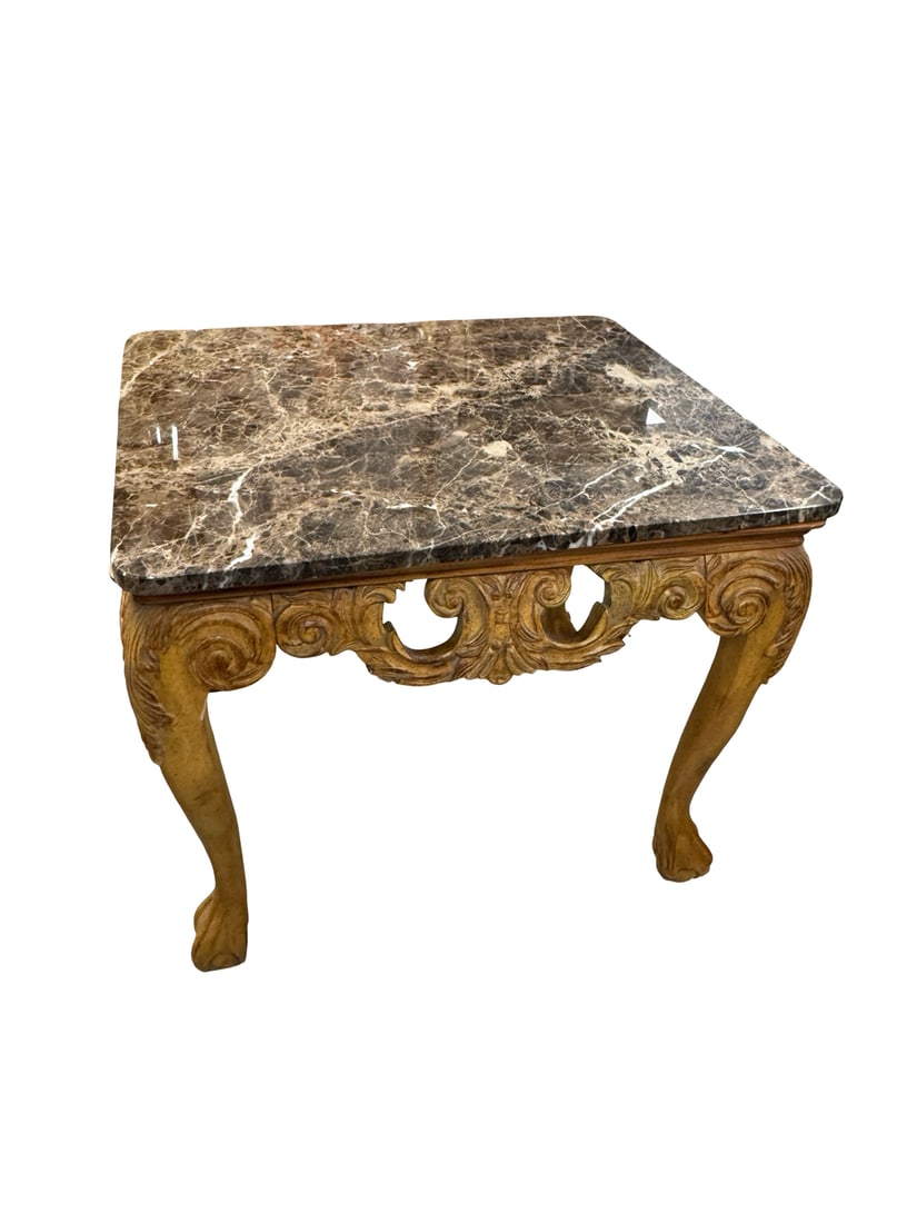 Rococo Style Marble Top Table 2 pc set - 2