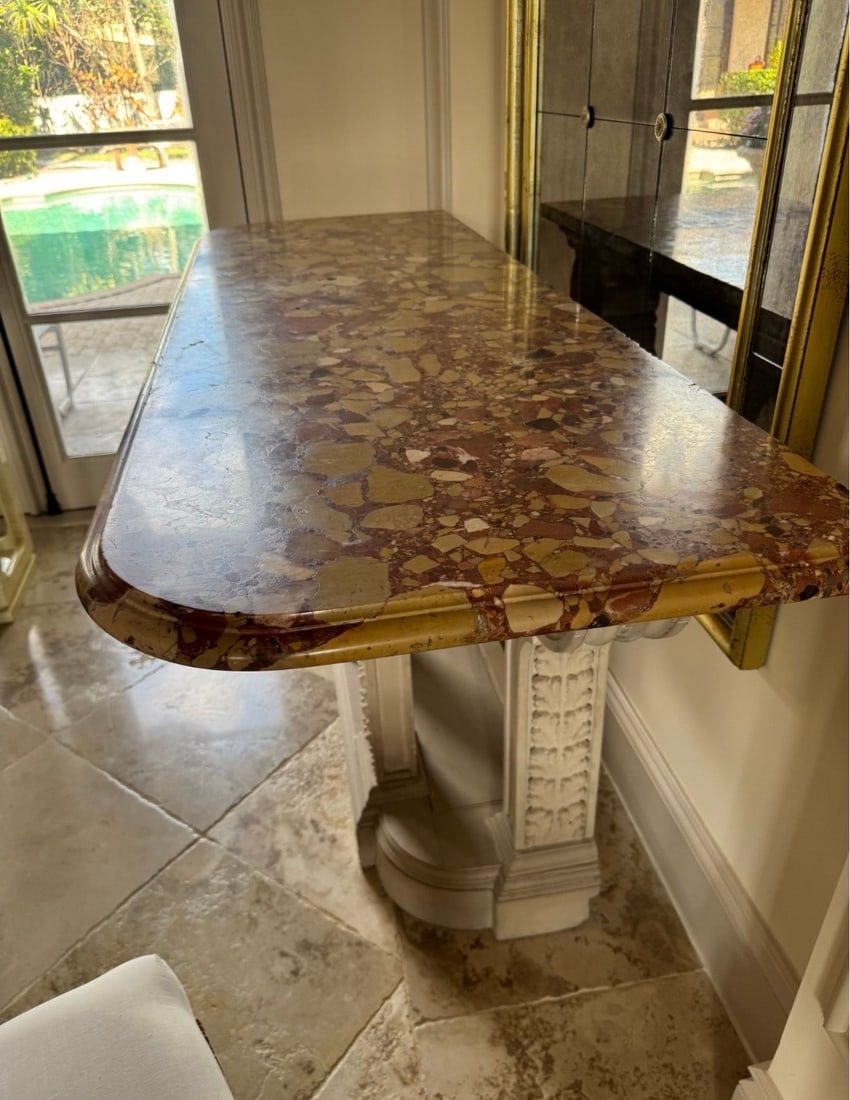 Neoclassical Breccia Marble Console - 2