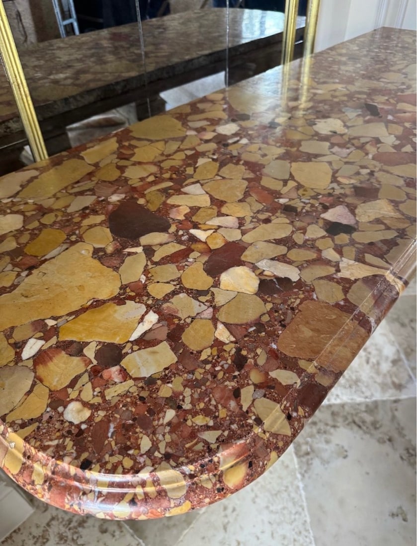 Neoclassical Breccia Marble Console - 3