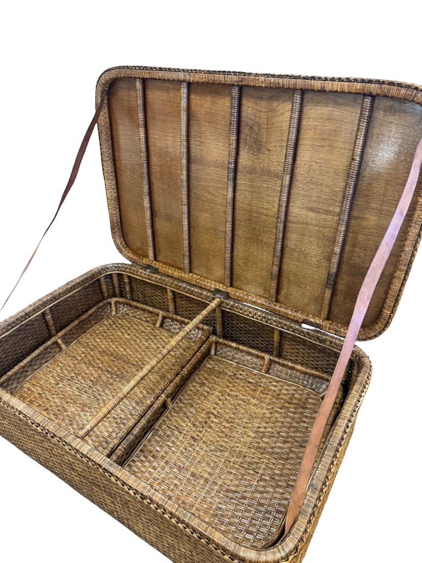 Vintage Woven Rattan Storage Trunk (1 of 8)