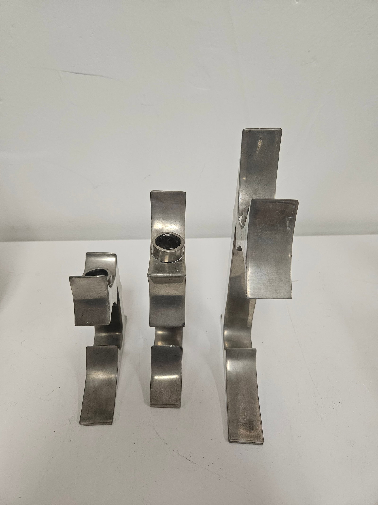 Brutalist Style Graduated Candlesticks - 7