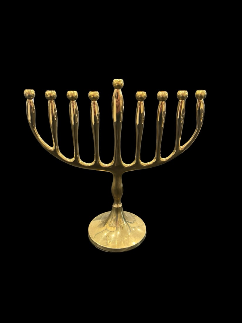 Polished Brass 9-Branch Chanukah Menorah (1 of 6)