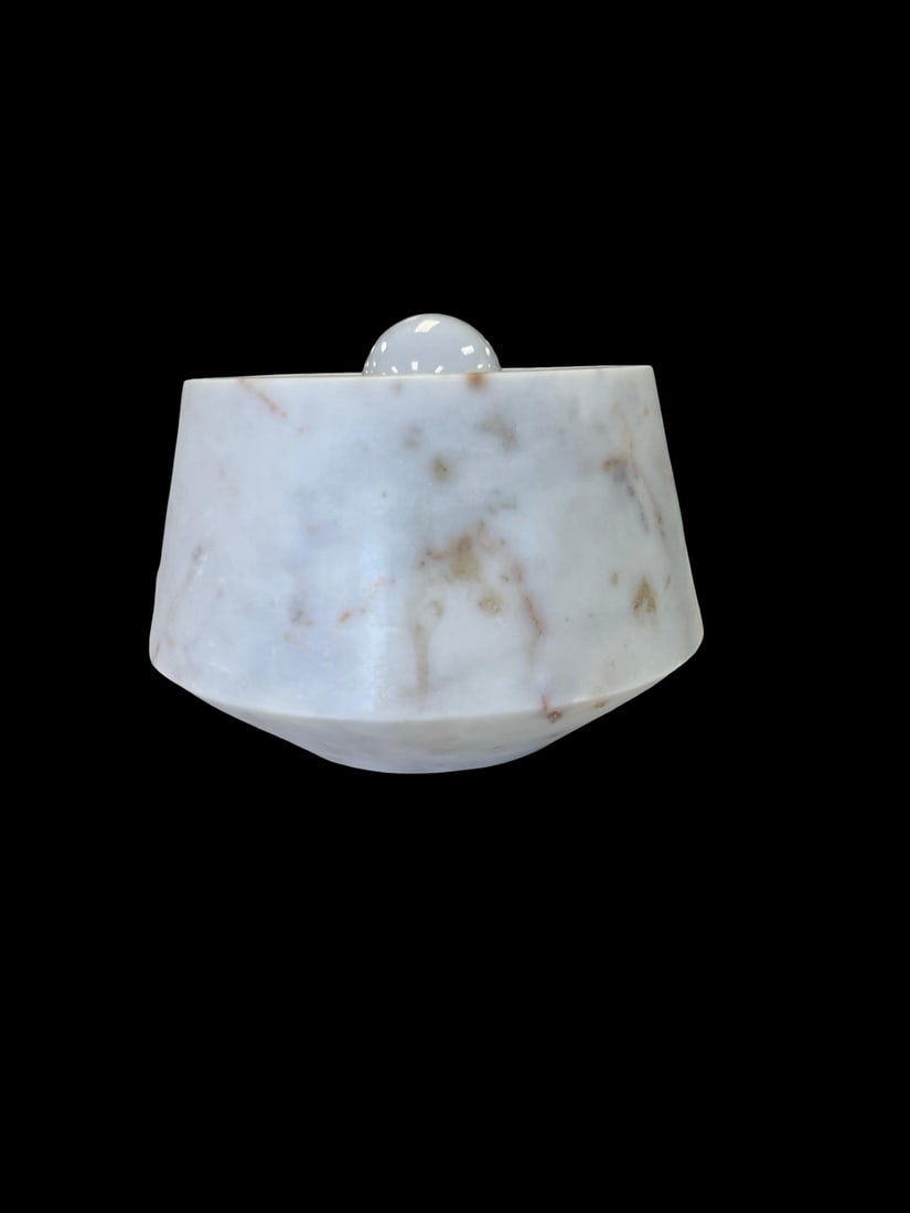 CB2 Modern Solid Marble Bowl Table Lamp - 5