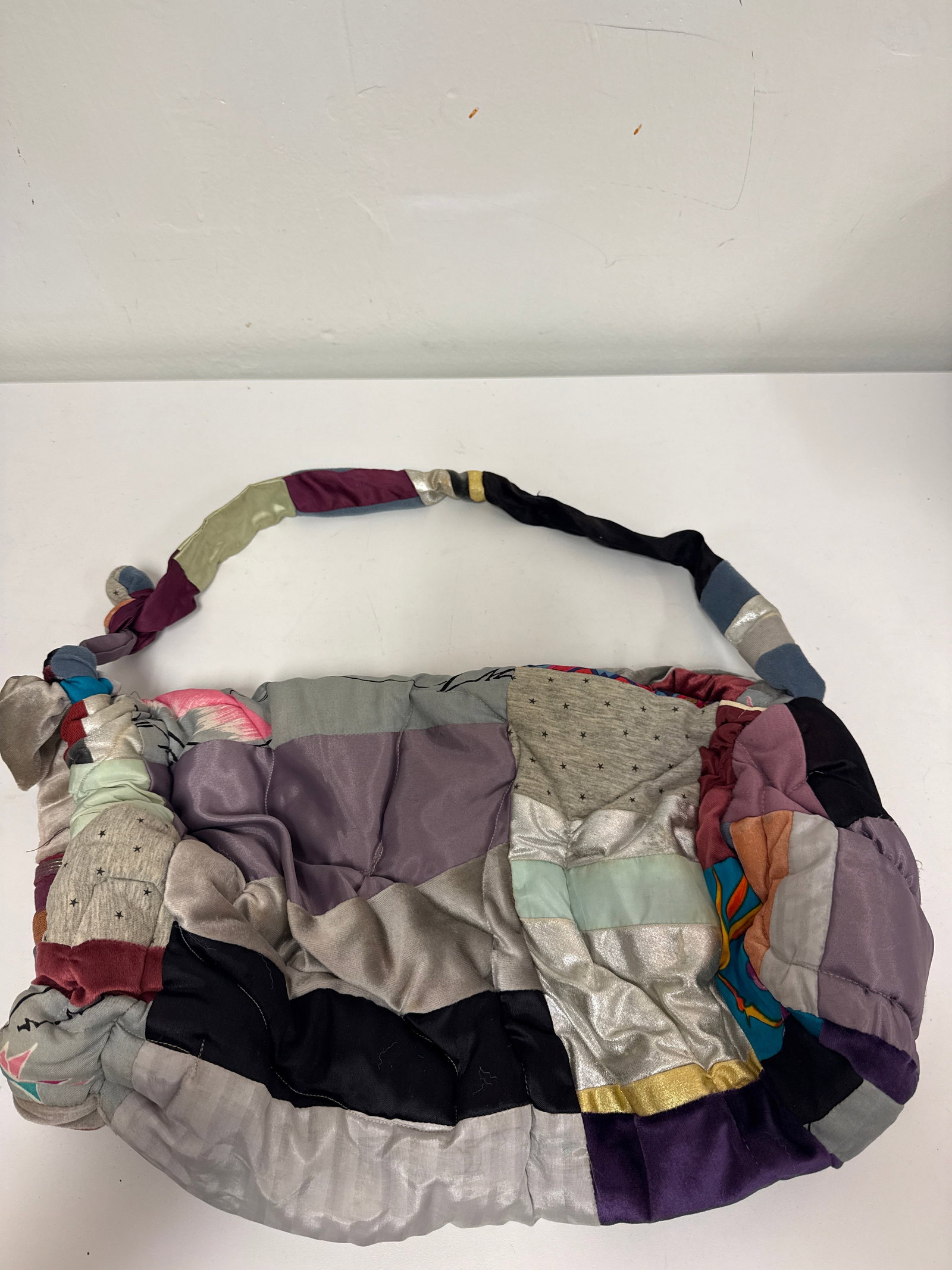 Eclectic Mixed Textile Patchwork Bag - 2