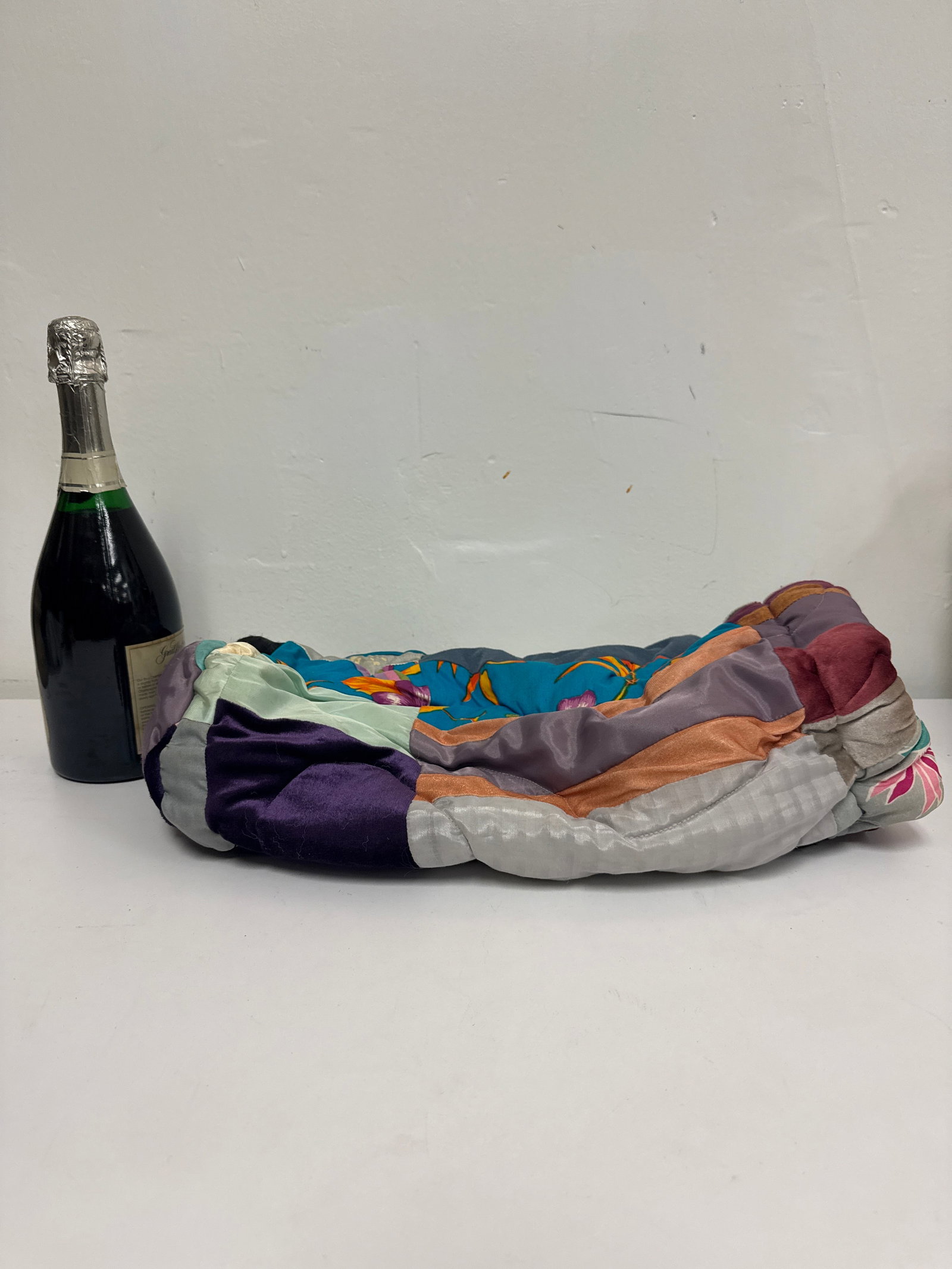 Eclectic Mixed Textile Patchwork Bag - 4