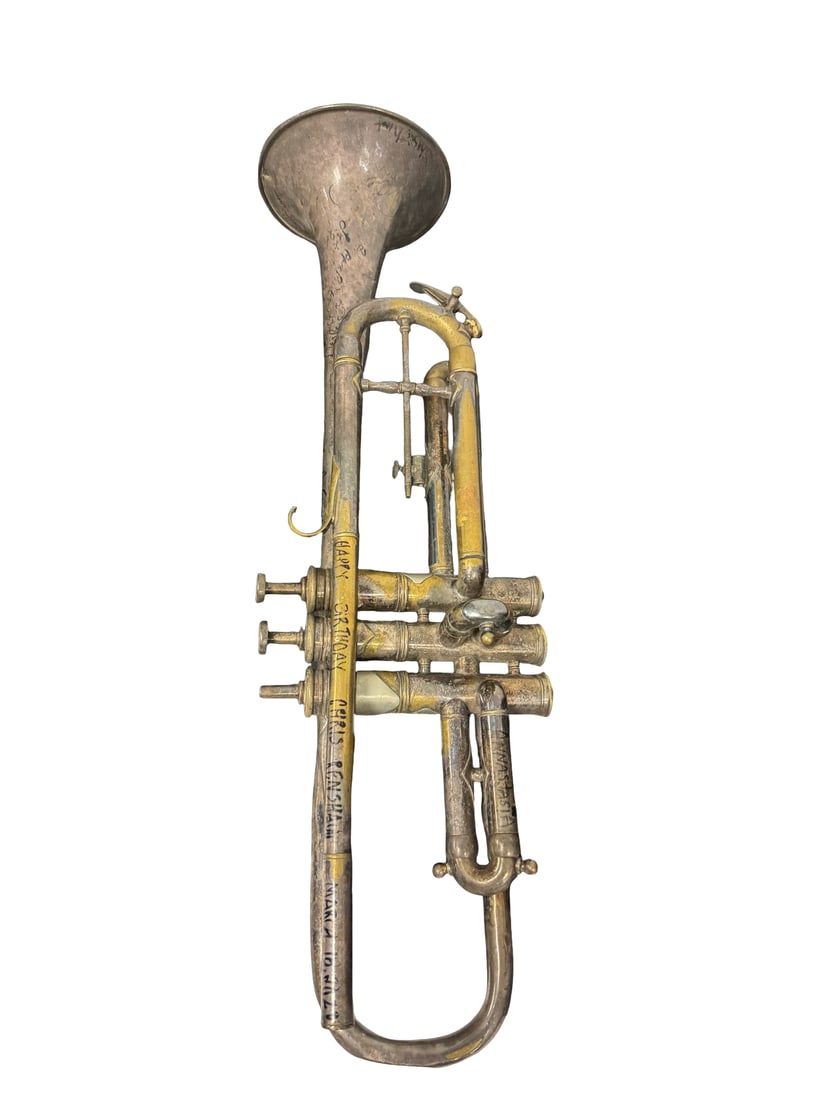 Vintage Personalized Brass Trumpet Horn (1 of 6)