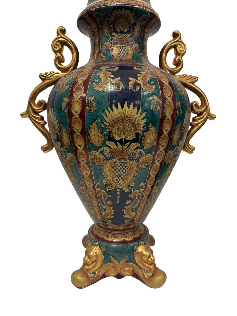 Large Neoclassical Style Gilt Urn & Lid (1 of 6)