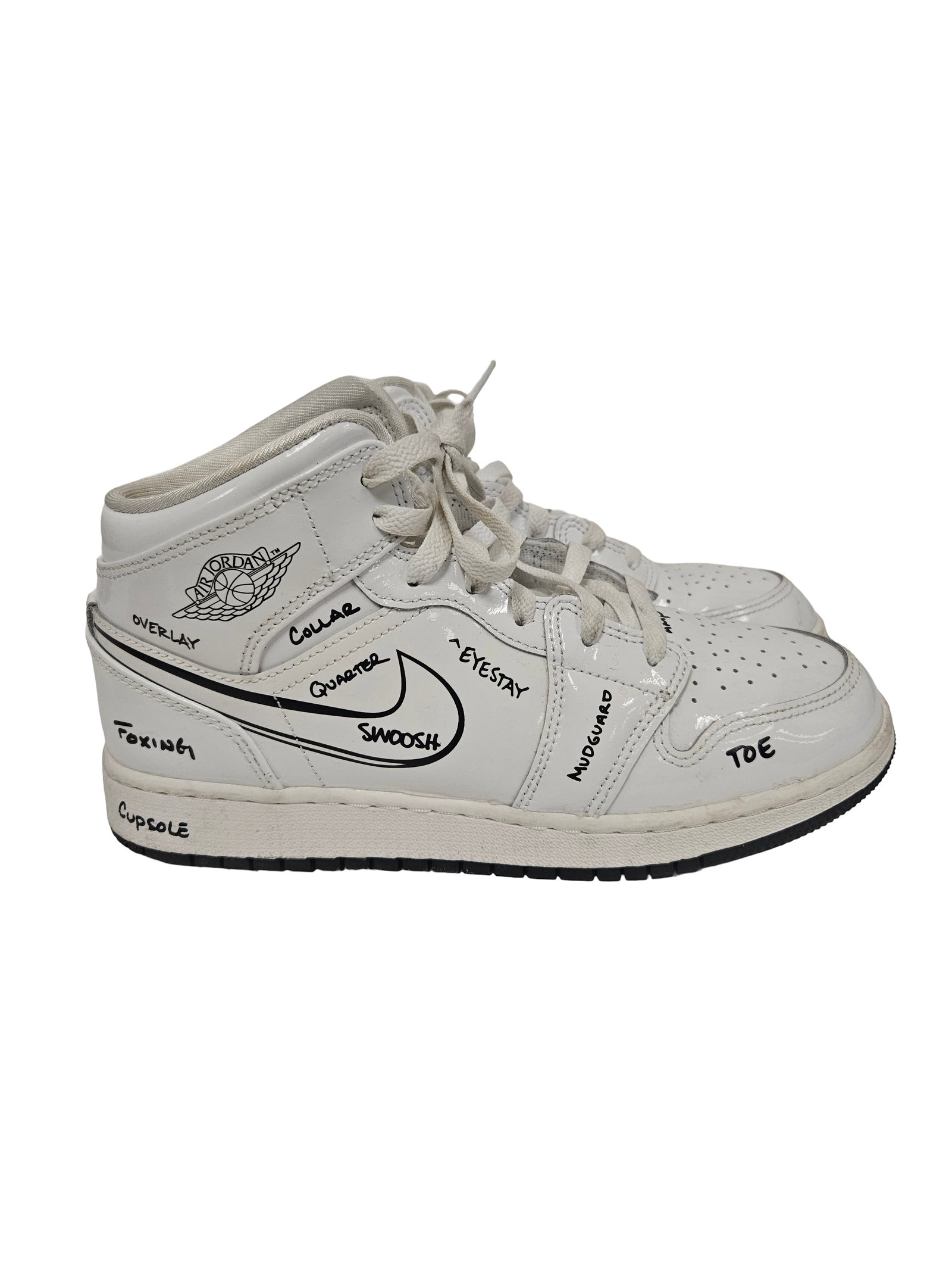 Jordan 1 Mid Schematic White Youth 6Y (1 of 6)