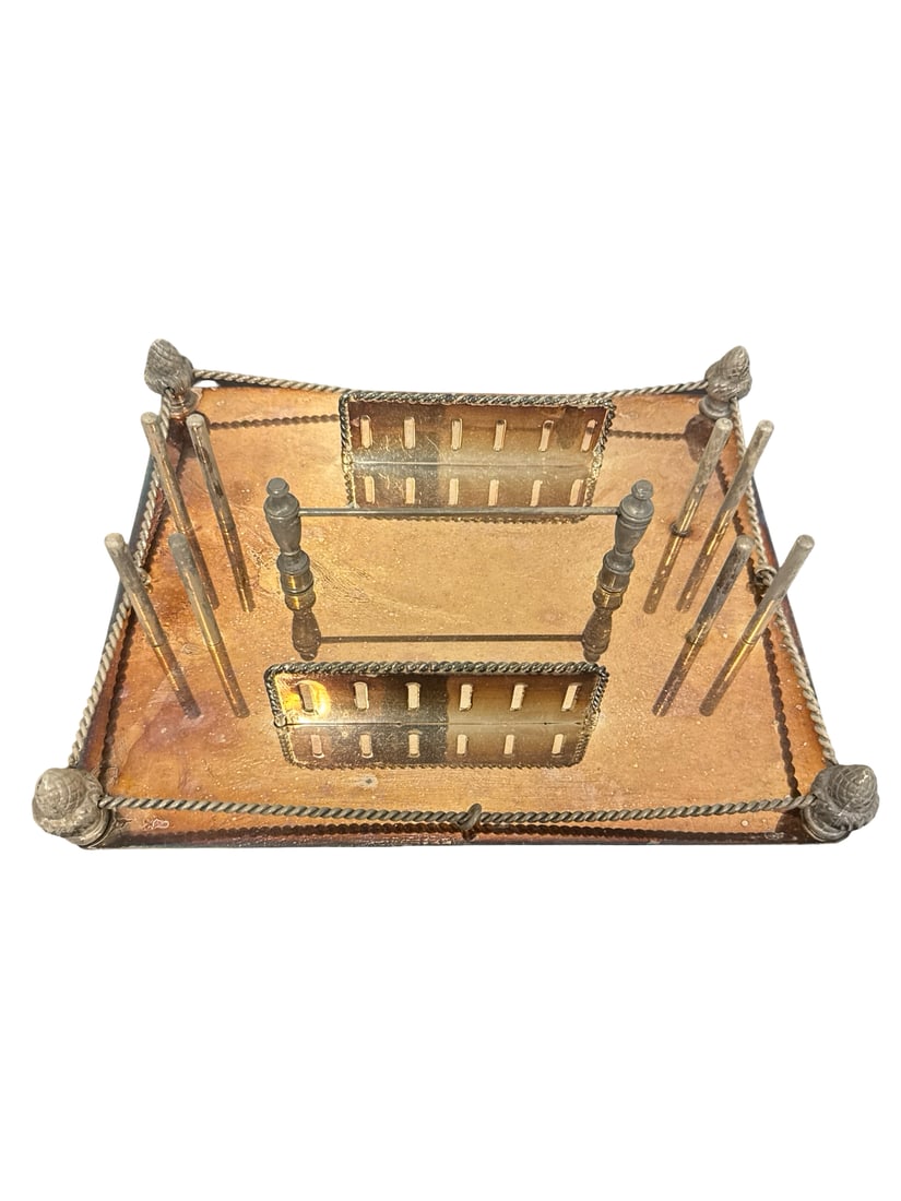 Antique Silver Plated Desk Inkstand Desk (1 of 4)