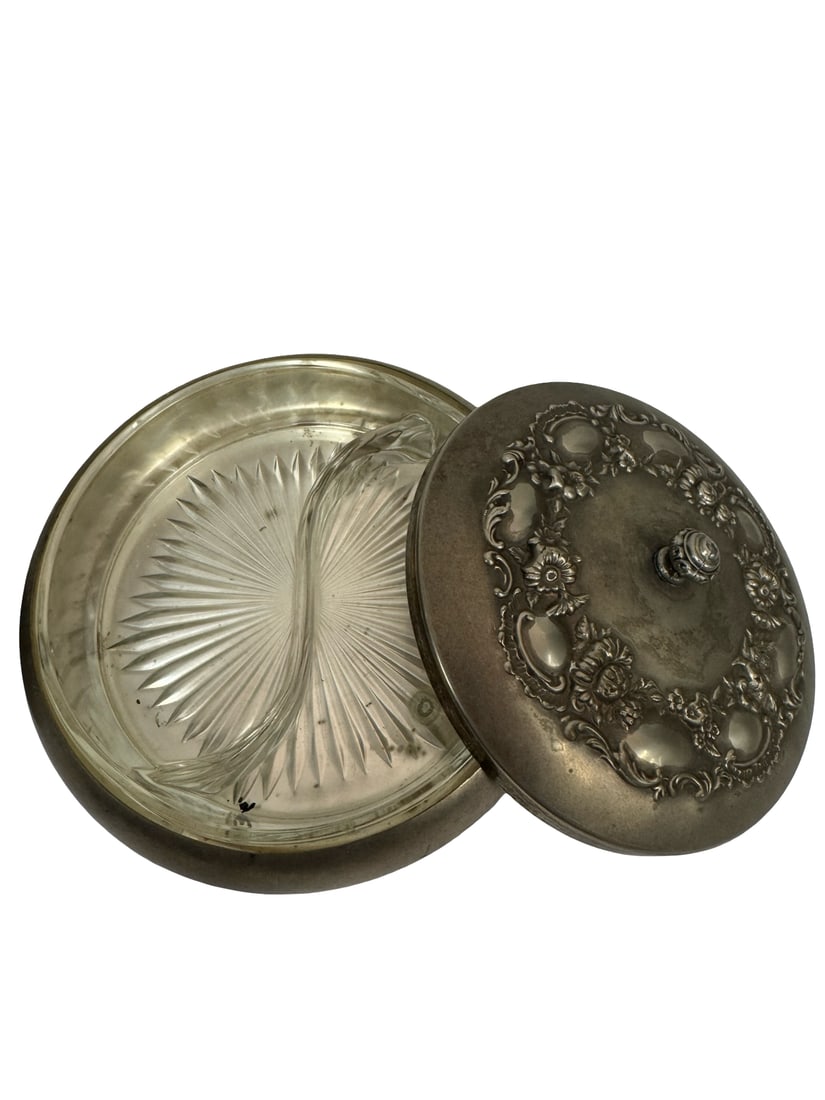 Silver-Plated Dish with Glass Insert - 3