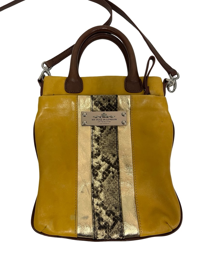 My Flat In London Yellow Leather Tote (1 of 5)