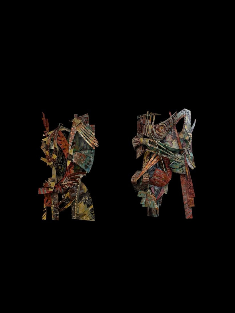 Pair of Abstract Mixed Media Reliefs (1 of 7)